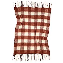 Plaid dekens - throw van wolmix - Phoebe (roze)