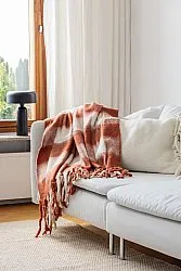 Plaid dekens - throw van wolmix - Phoebe (roze)