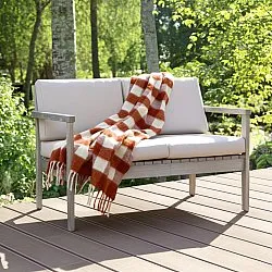 Plaid dekens - throw van wolmix - Phoebe (roze)