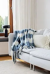 Plaid dekens - throw van wolmix - Phoebe (blauw)
