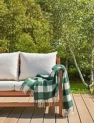 Plaid dekens - throw van wolmix - Phoebe (groen)