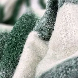 Plaid dekens - throw van wolmix - Phoebe (groen)