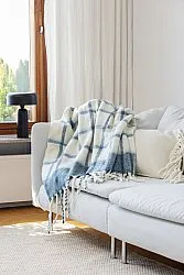Plaid dekens - throw van wolmix - Rachel (blauw)