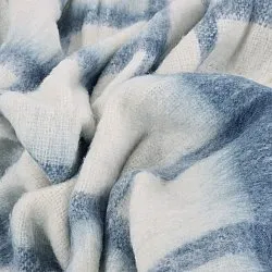Plaid dekens - throw van wolmix - Rachel (blauw)