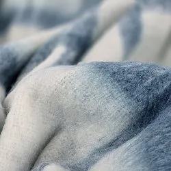 Plaid dekens - throw van wolmix - Rachel (blauw)