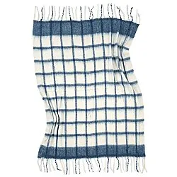 Plaid dekens - throw van wolmix - Rachel (blauw)