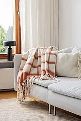 Plaid dekens - throw van wolmix - Rachel (roze)