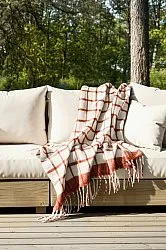 Plaid dekens - throw van wolmix - Rachel (roze)