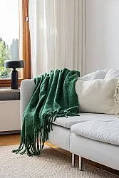 Plaid dekens - throw van wolmix - Samantha (groen)
