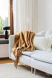 Plaid dekens - throw van wolmix - Samantha (geel)