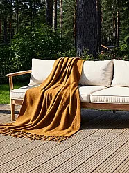 Plaid dekens - throw van wolmix - Samantha (geel)