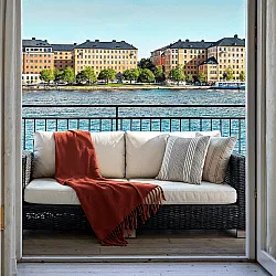 Plaid dekens - throw van wolmix - Samantha (koper)