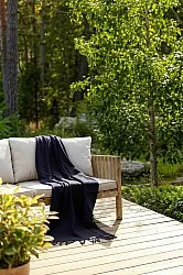 Plaid dekens - throw van wolmix - Samantha (zwart)