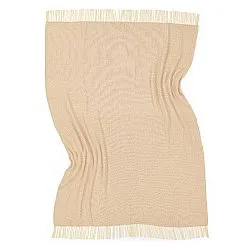 Dekens - Katoenen plaid - Denisa Fishbone (beige/wit)