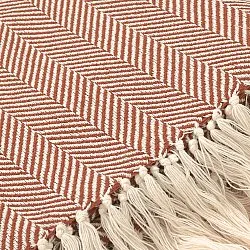 Dekens - Katoenen plaid - Denisa Fishbone (bruin/wit)