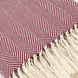 Dekens - Katoenen plaid - Denisa Fishbone (rood/wit)