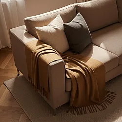 Dekens - Wollenmix plaid - Samantha (bruin)