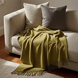 Dekens - Wollenmix plaid - Samantha (olijfgroen)