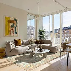 Vlakgeweven vloerkleed - Amena (blauw)