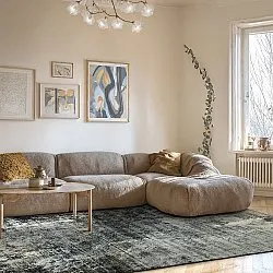 Vlakgeweven vloerkleed - Bechar (zwart/multi)