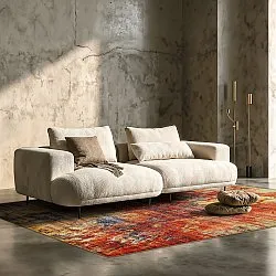 Vlakgeweven vloerkleed - Bechar (rood/multi)