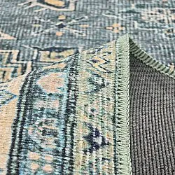 Vlakgeweven vloerkleed - Benaluna (blauw/groen)