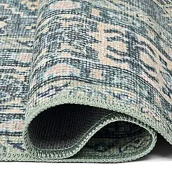 Vlakgeweven vloerkleed - Benaluna (blauw/groen)