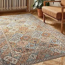 Vlakgeweven vloerkleed - Berelina (beige/multi)