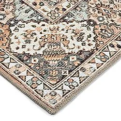 Vlakgeweven vloerkleed - Berelina (beige/multi)