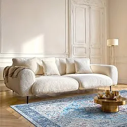 Vlakgeweven vloerkleed - Birjand (blauw)