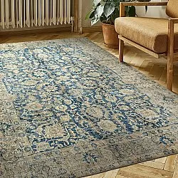 Vlakgeweven vloerkleed - Delvar (blauw)
