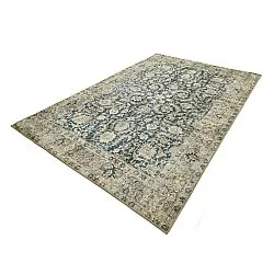 Vlakgeweven vloerkleed - Delvar (blauw)