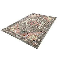 Vlakgeweven vloerkleed - Kordava (grijs/rood)