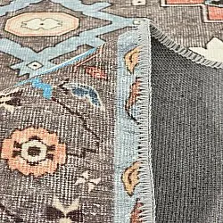 Vlakgeweven vloerkleed - Kordava (grijs/rood)