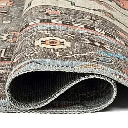 Vlakgeweven vloerkleed - Kordava (grijs/rood)