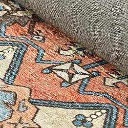 Vlakgeweven vloerkleed - Kordava (grijs/rood)