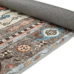 Vlakgeweven vloerkleed - Kordava (grijs/rood)