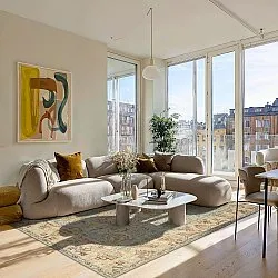 Vlakgeweven vloerkleed - Layla (lichtblauw)