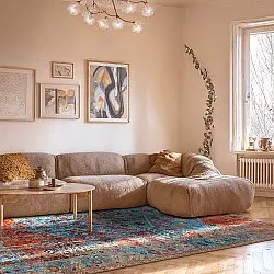 Vlakgeweven vloerkleed - Mardin (rood/blauw)