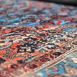 Vlakgeweven vloerkleed - Mardin (rood/blauw)