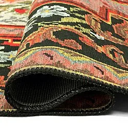 Vlakgeweven vloerkleed - Masarida (zwart/multi)