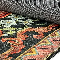 Vlakgeweven vloerkleed - Masarida (zwart/multi)