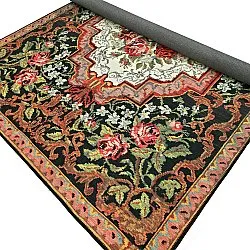 Vlakgeweven vloerkleed - Masarida (zwart/multi)