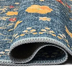 Vlakgeweven vloerkleed - Nabilar (blauw)