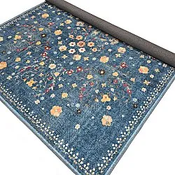Vlakgeweven vloerkleed - Nabilar (blauw)