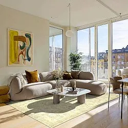 Vlakgeweven vloerkleed - Noura (beige)