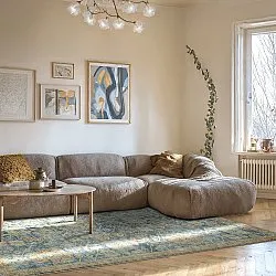 Vlakgeweven vloerkleed - Noura (blauw)