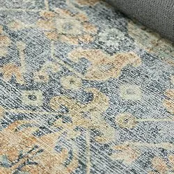 Vlakgeweven vloerkleed - Noura (blauw)