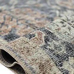 Vlakgeweven vloerkleed - Noura (donkerblauw)