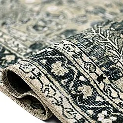 Vlakgeweven vloerkleed - Yasirah (blauw/groen)